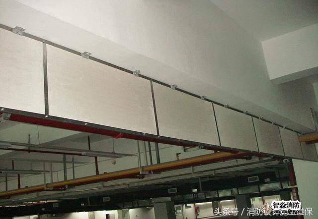防煙系統(tǒng)之擋煙垂壁，地下汽車庫和商場常見